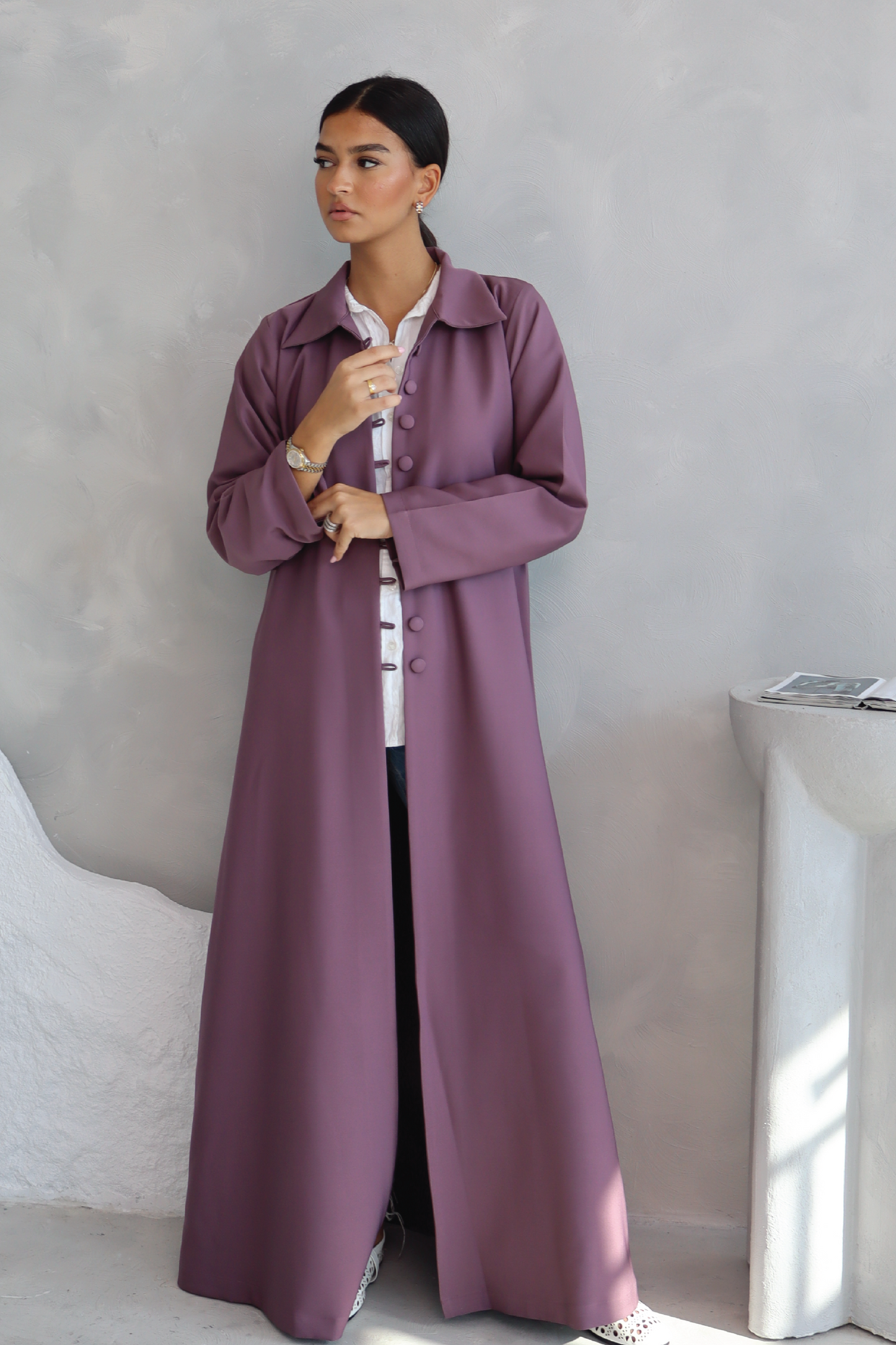 Autumn'Abaya with Buttons