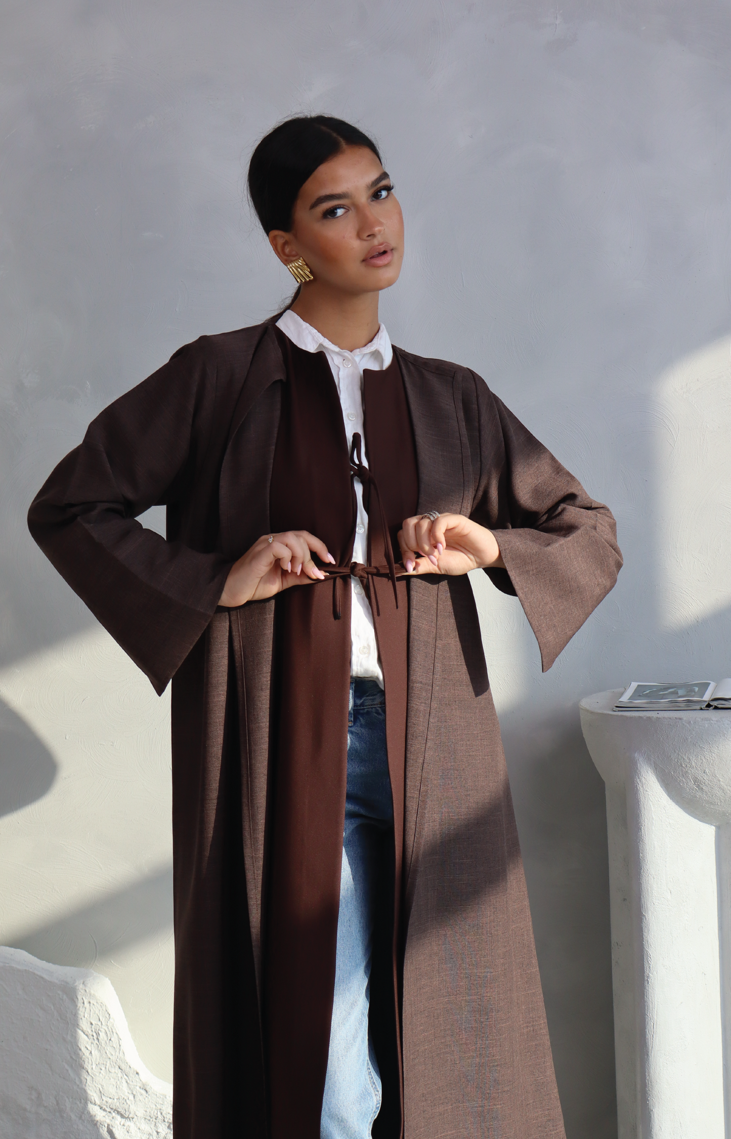 Brown Fusion Abaya