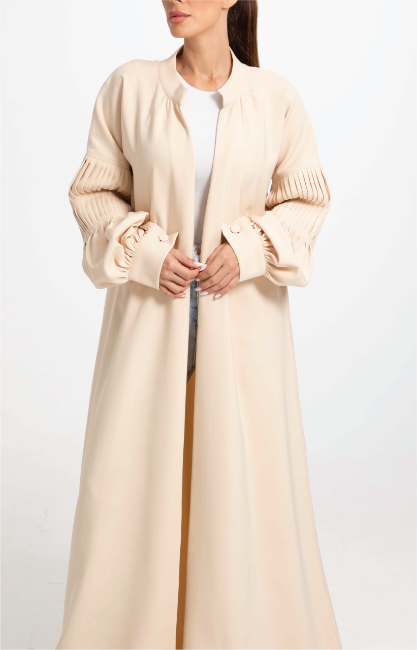 Detailed Sleeve Crepe Abaya