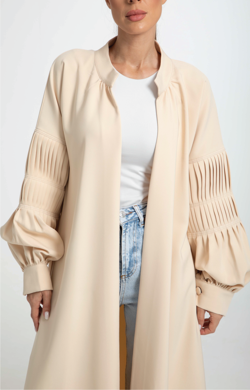Detailed Sleeve Crepe Abaya