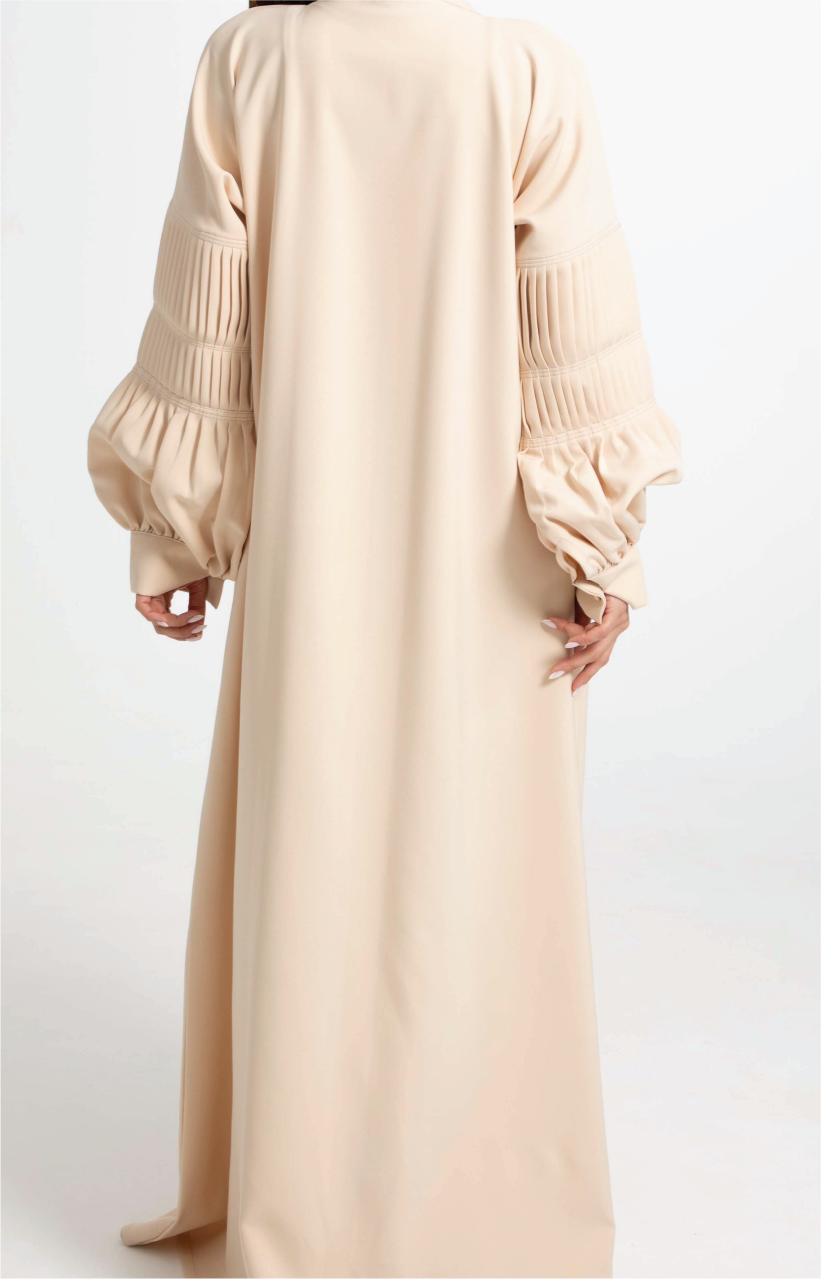 Detailed Sleeve Crepe Abaya