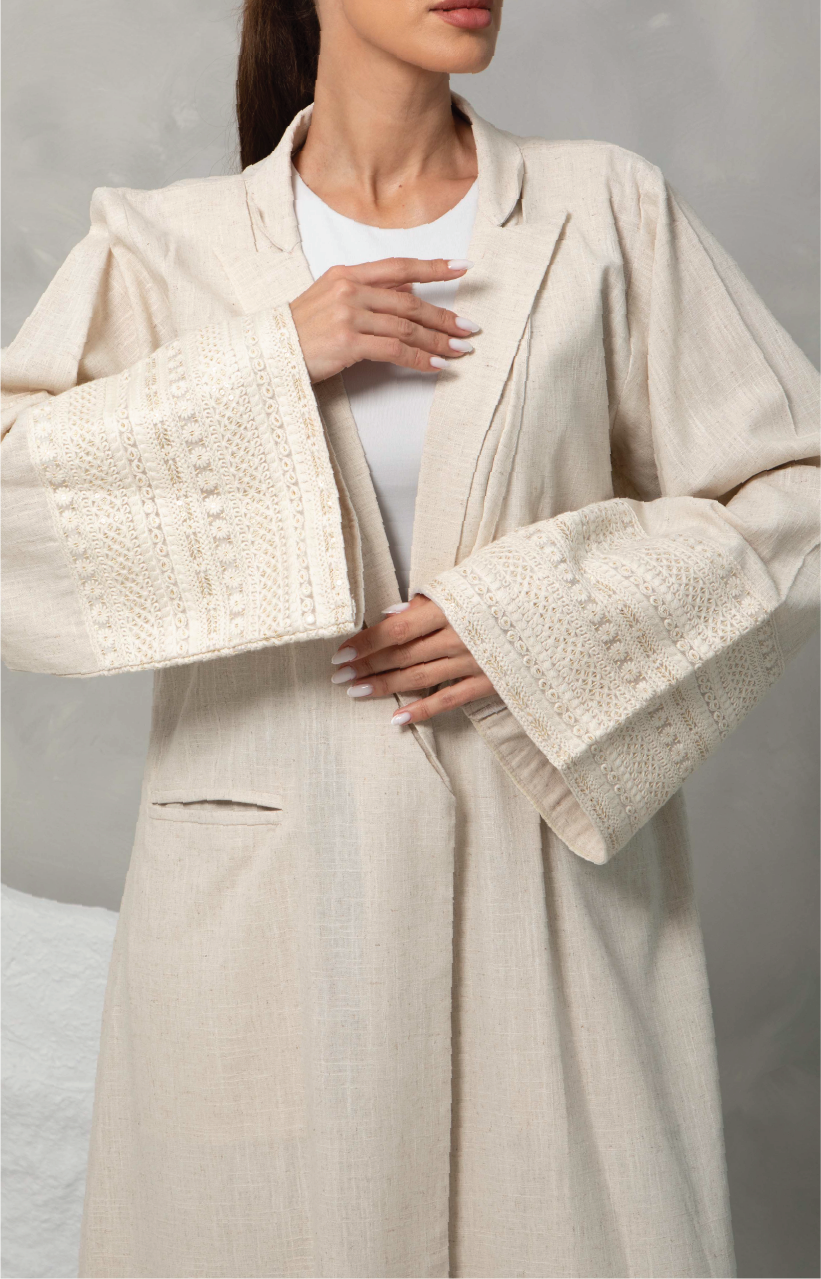 Boho Linen Coat-Style Abaya