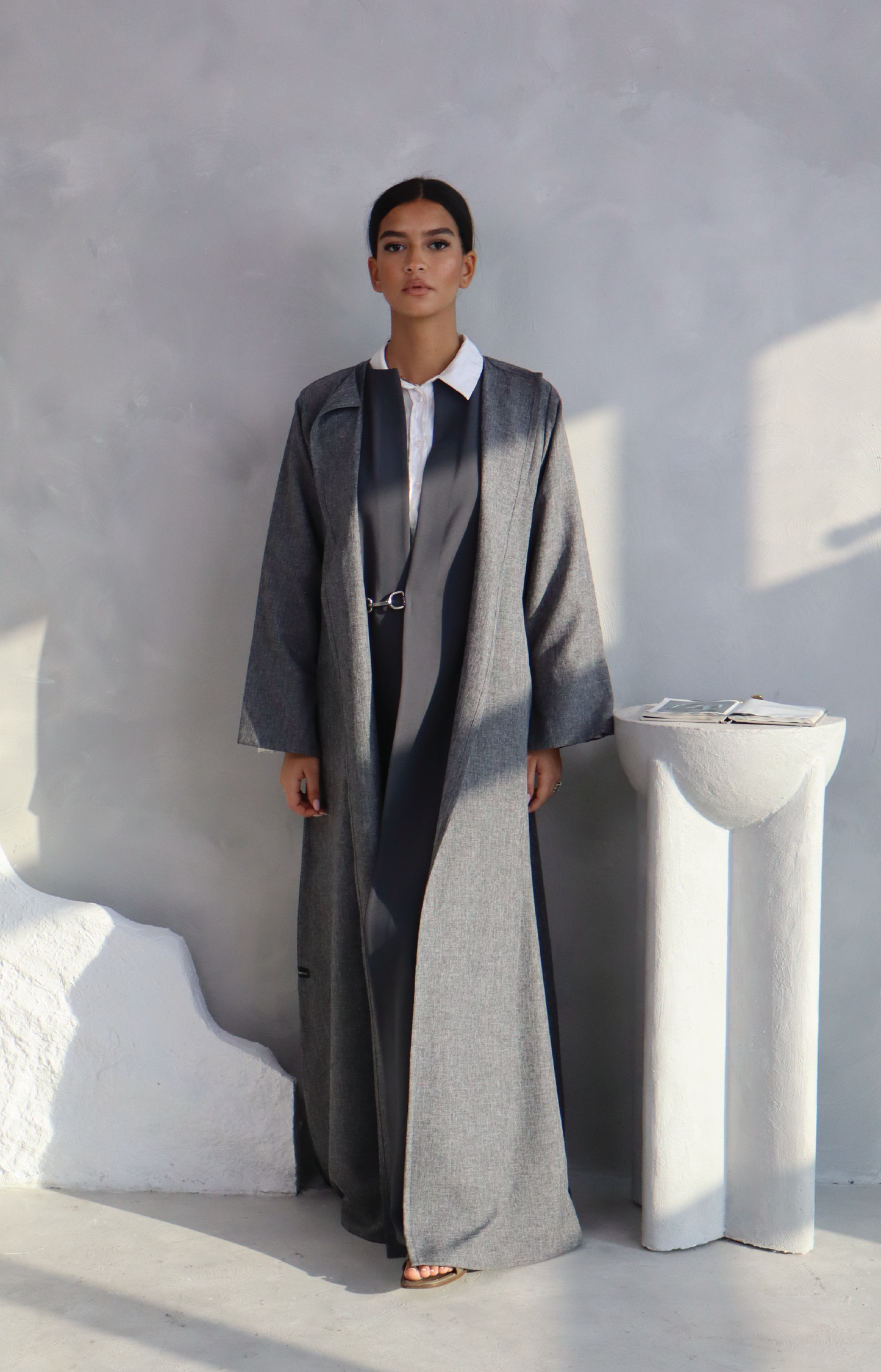 Grey Fusion Abaya