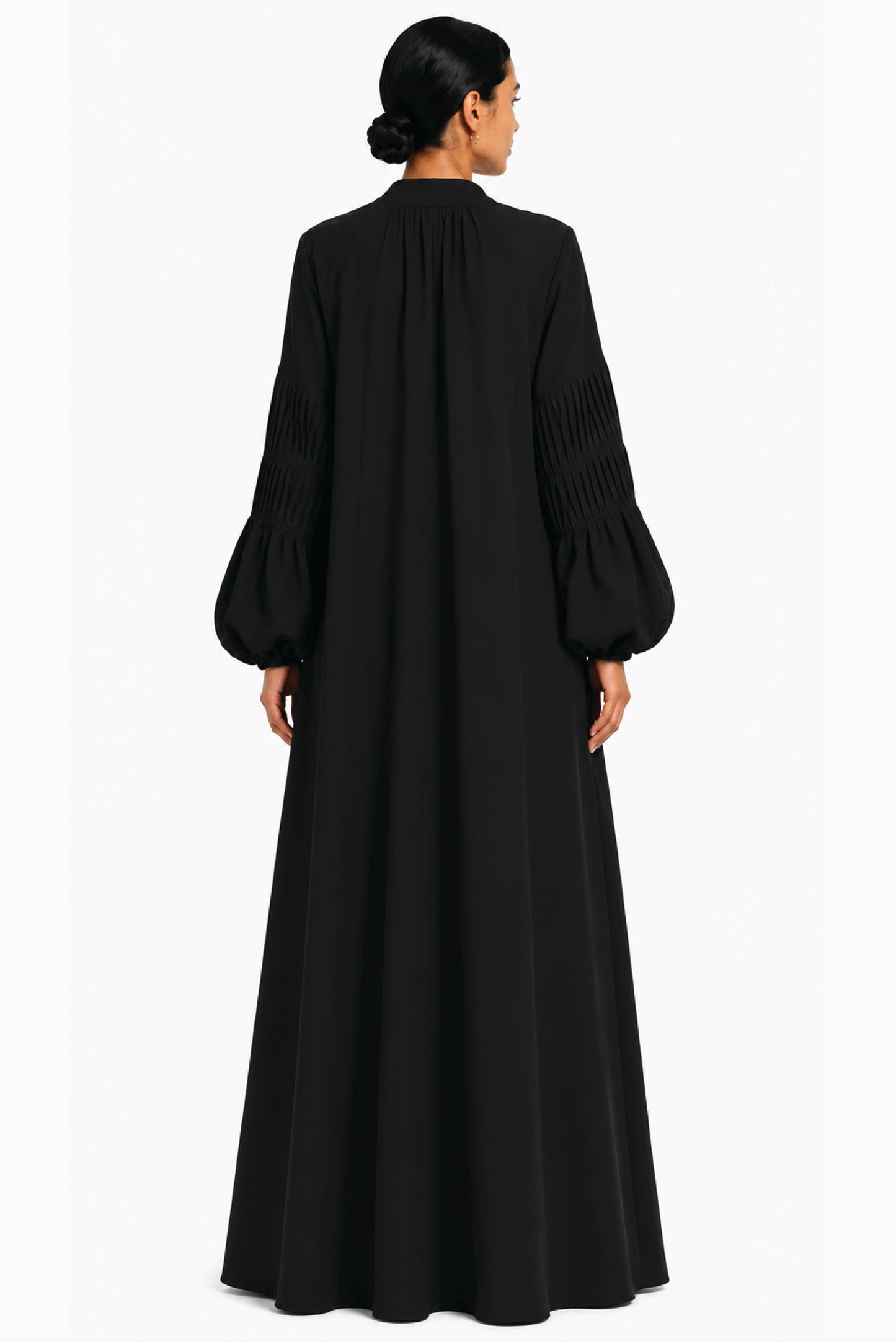 Detailed Sleeve Crepe Abaya