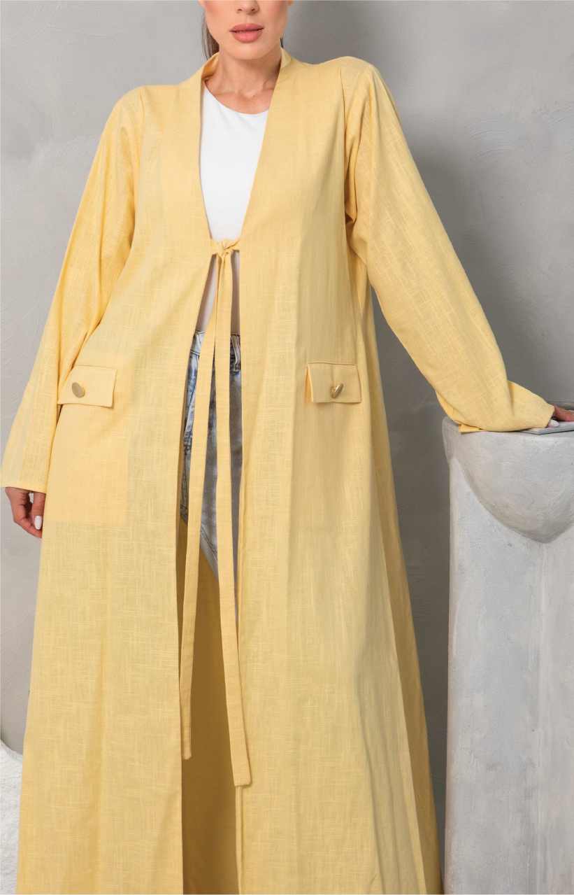 Abaya Linen Comfort - Light Yellow