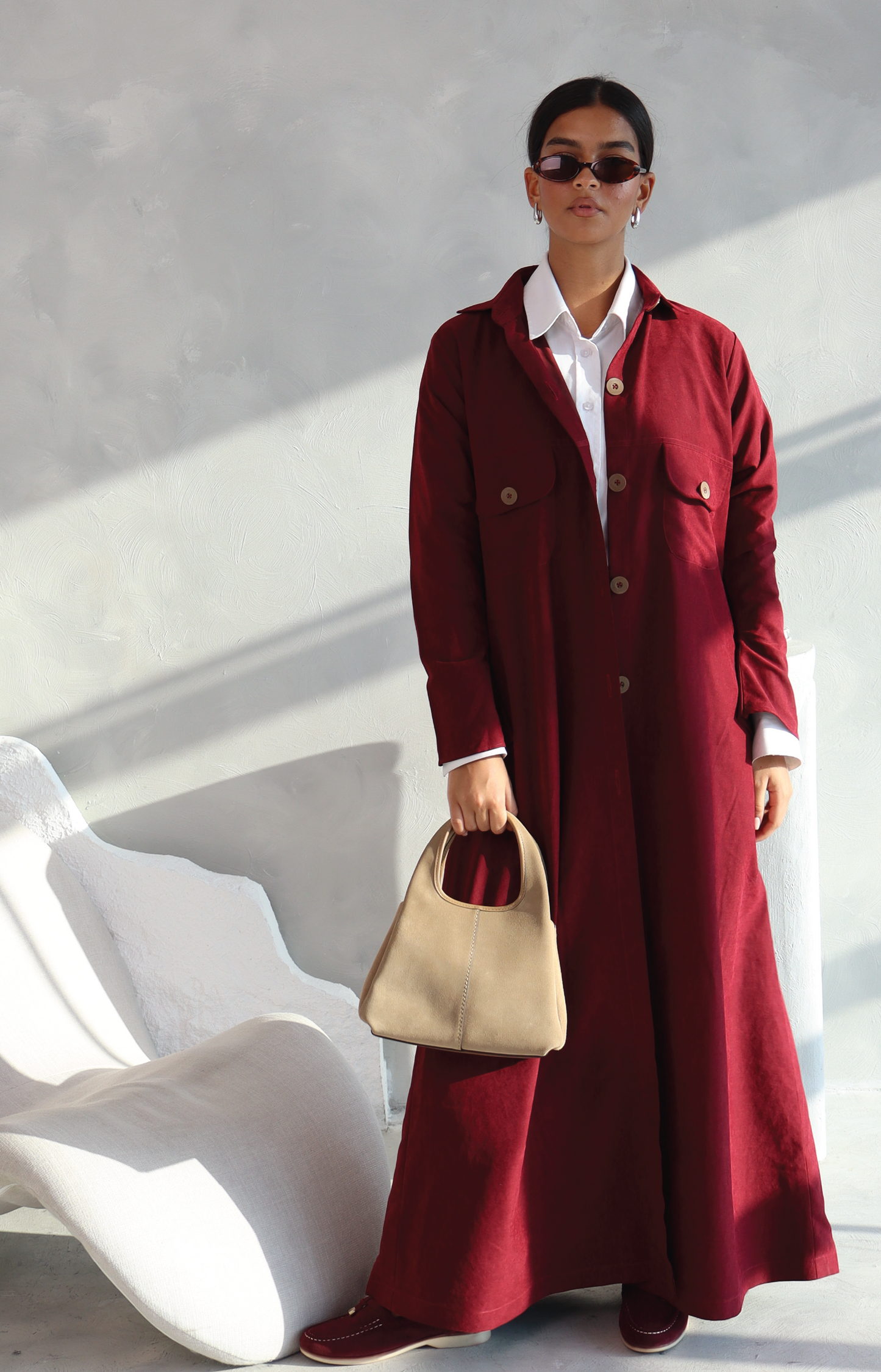 Suede Abaya With Buttons