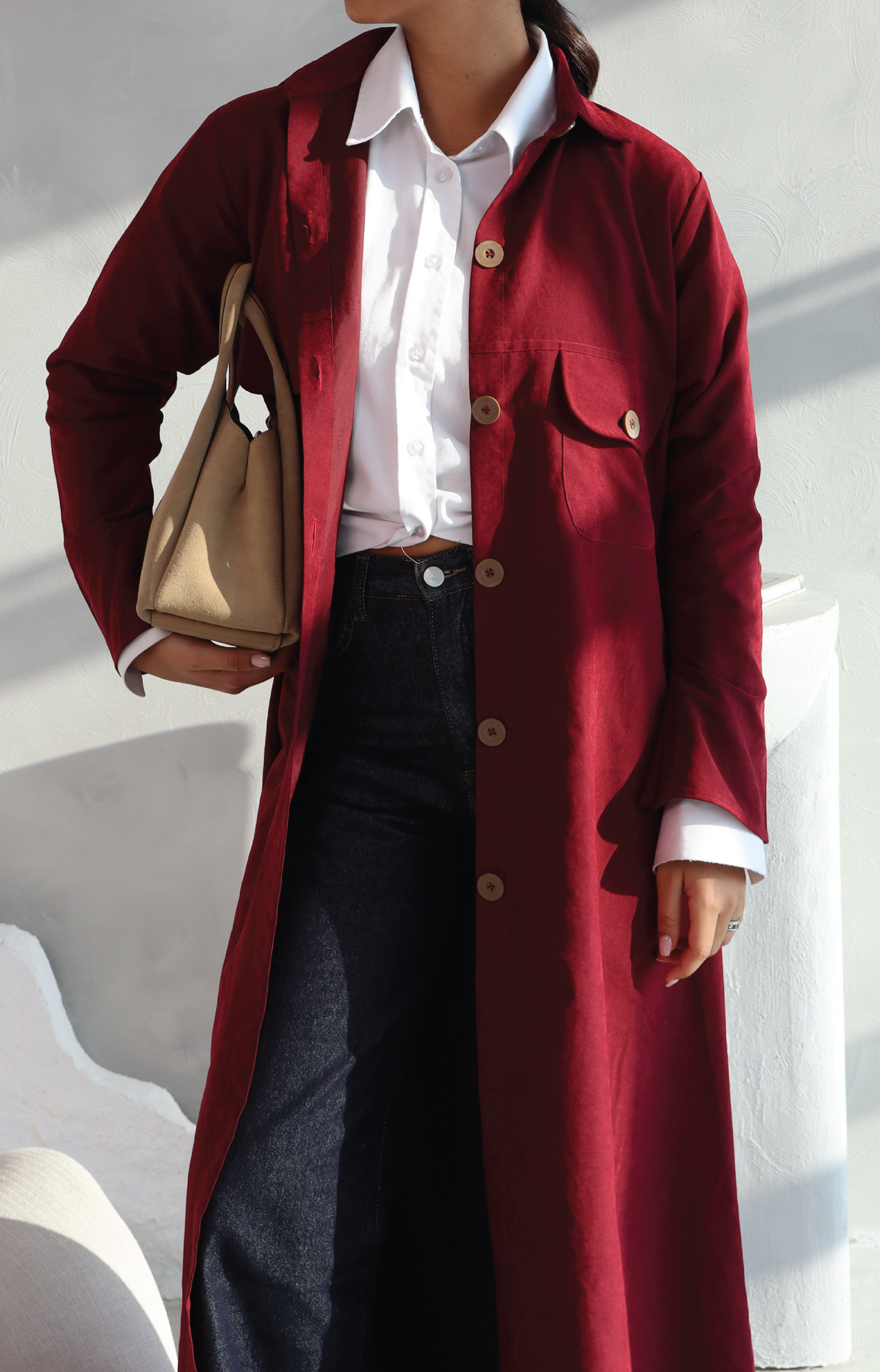 Suede Abaya With Buttons