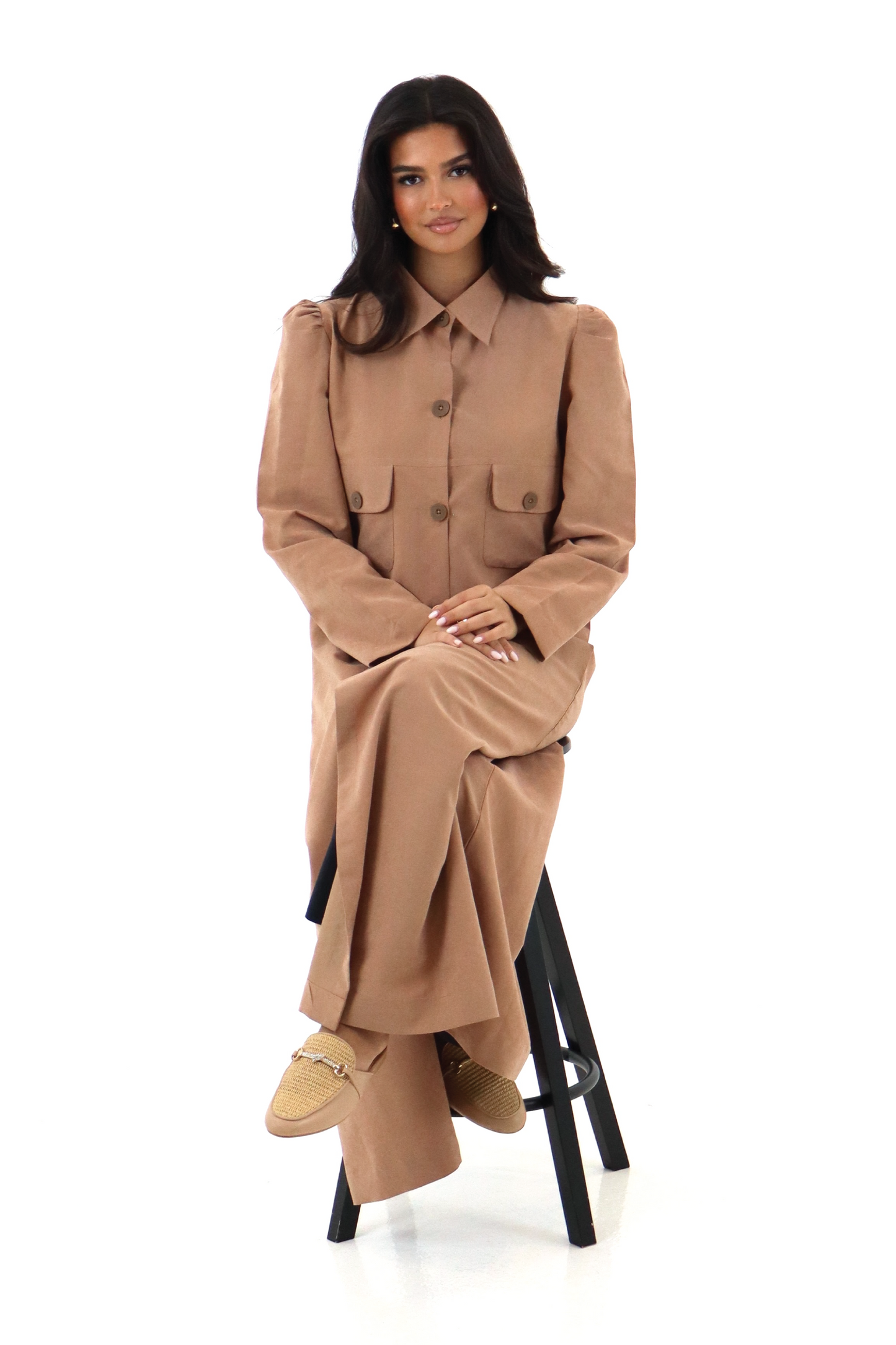 Nude Abaya – Classic Button Design