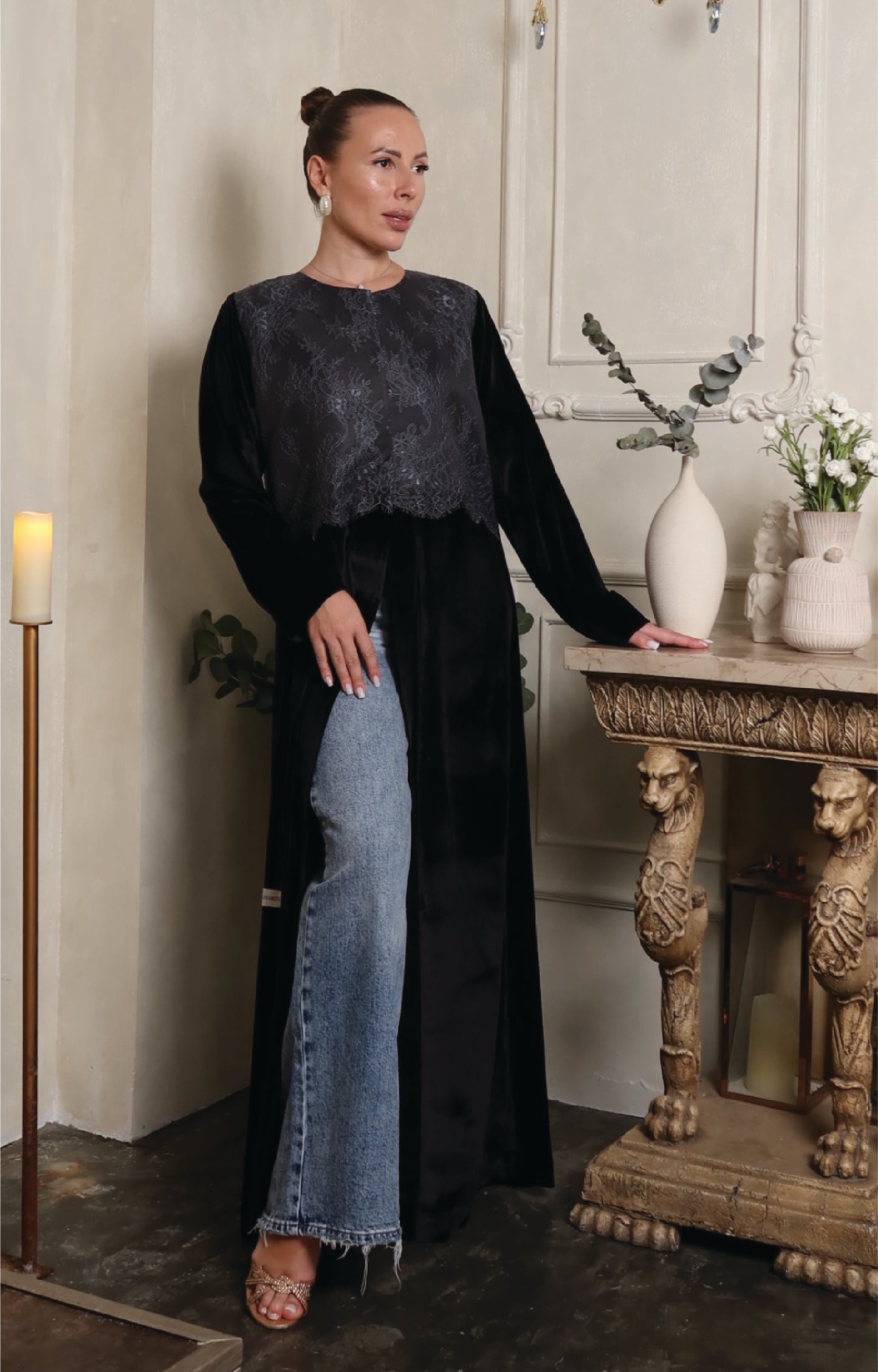 A New Winter Moonlight Touch – Velvet & Lace Abaya