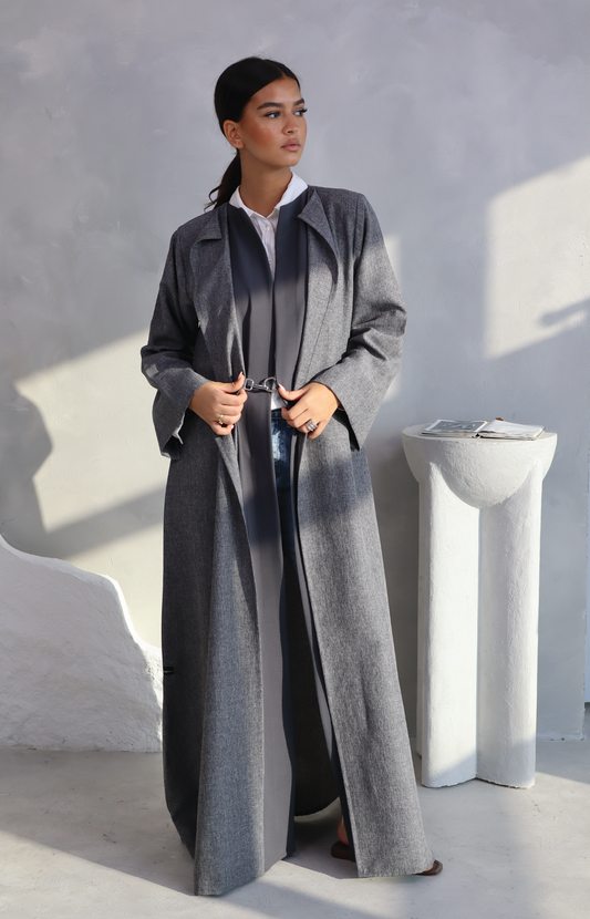 Grey Fusion Abaya