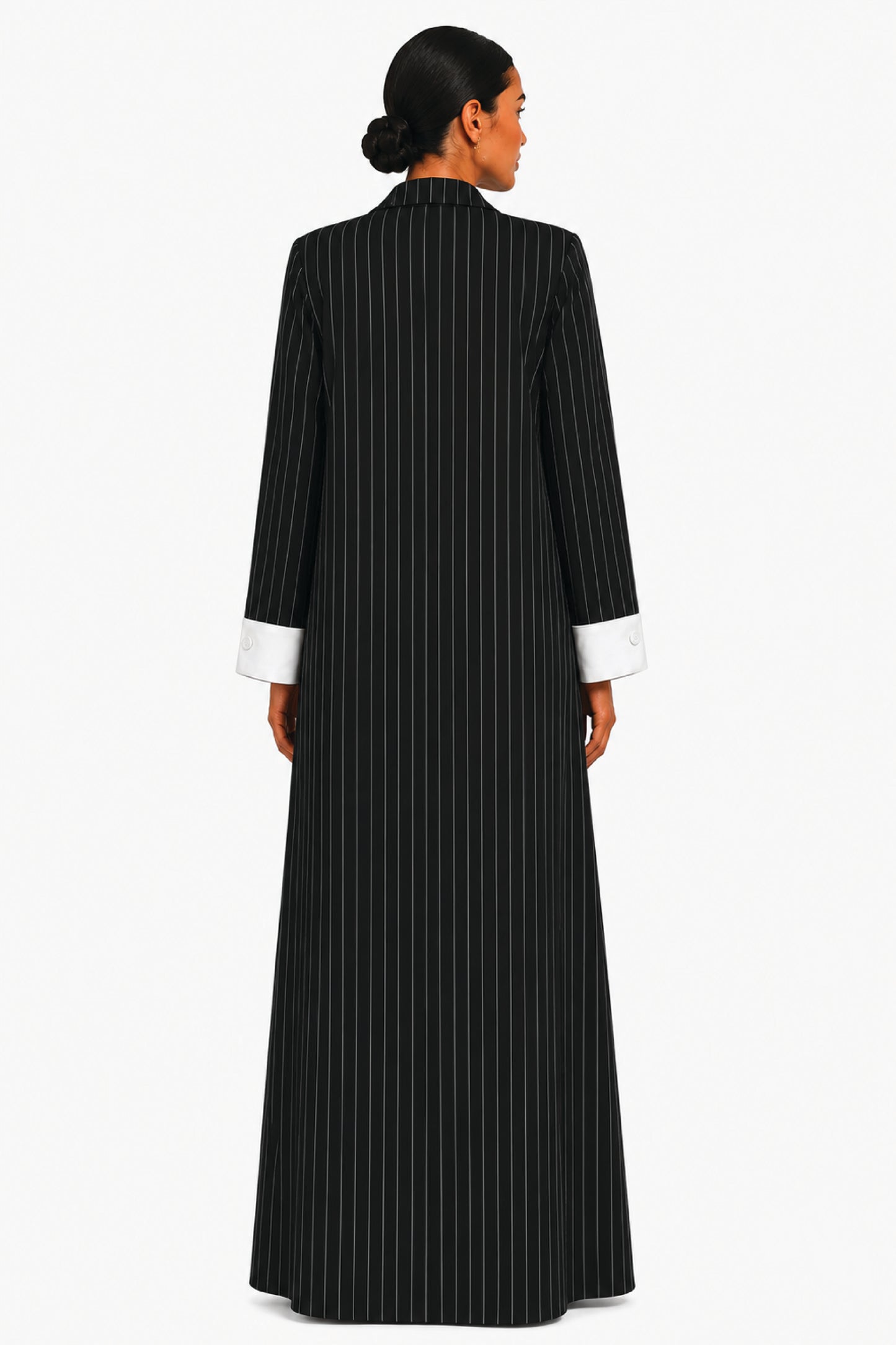 90's Black Classic Lines Coat Abaya