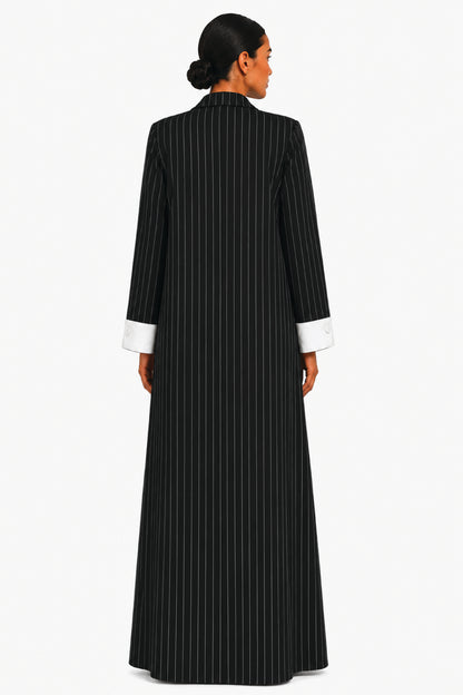 90's Black Classic Lines Coat Abaya