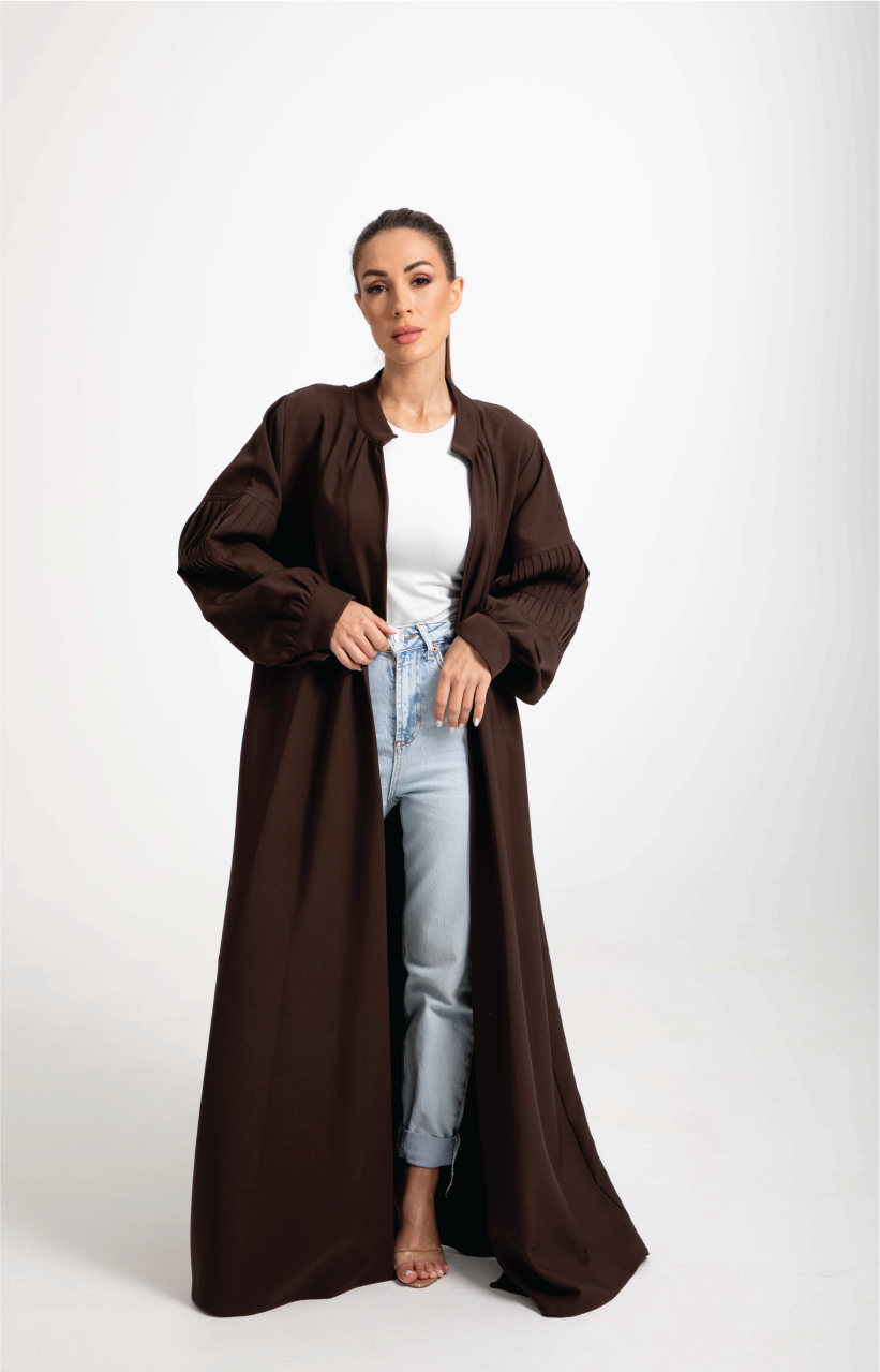 Detailed Sleeve Crepe Abaya