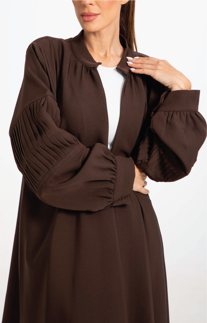 Detailed Sleeve Crepe Abaya