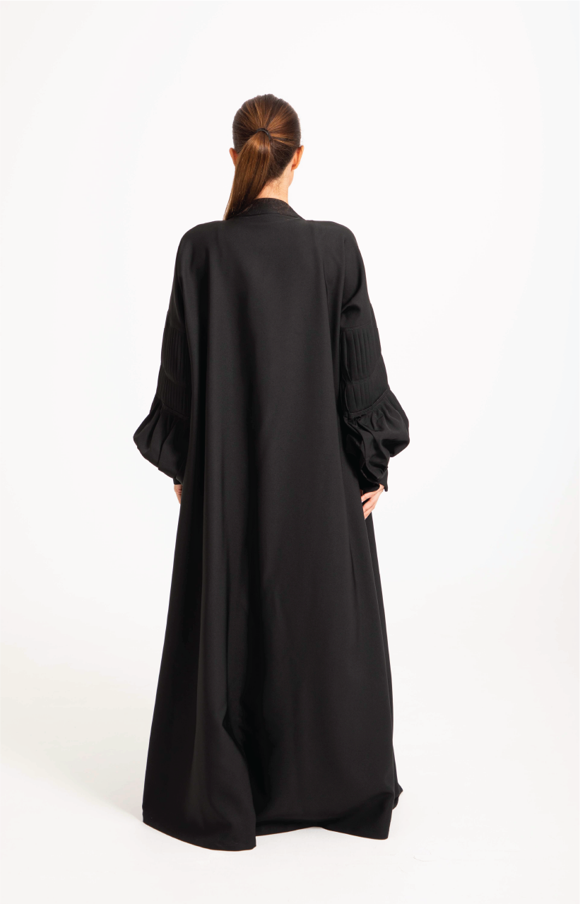 Detailed Sleeve Crepe Abaya