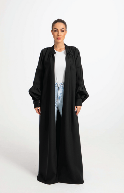 Detailed Sleeve Crepe Abaya