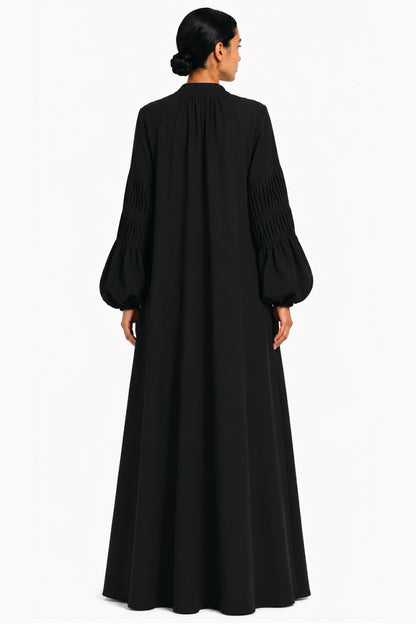 Detailed Sleeve Crepe Abaya