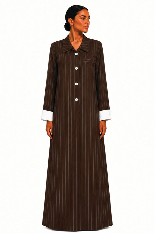 90's Black Classic Lines Coat Abaya