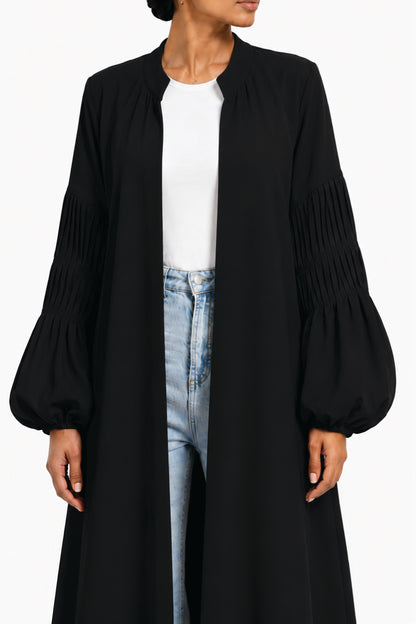 Detailed Sleeve Crepe Abaya