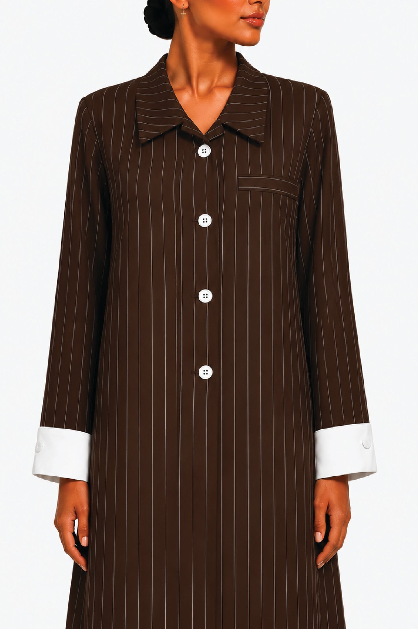 90's Black Classic Lines Coat Abaya