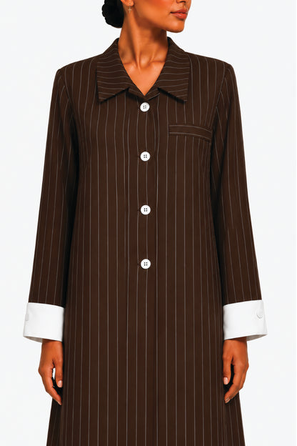 90's Black Classic Lines Coat Abaya
