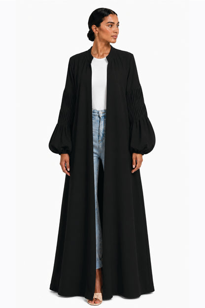 Detailed Sleeve Crepe Abaya