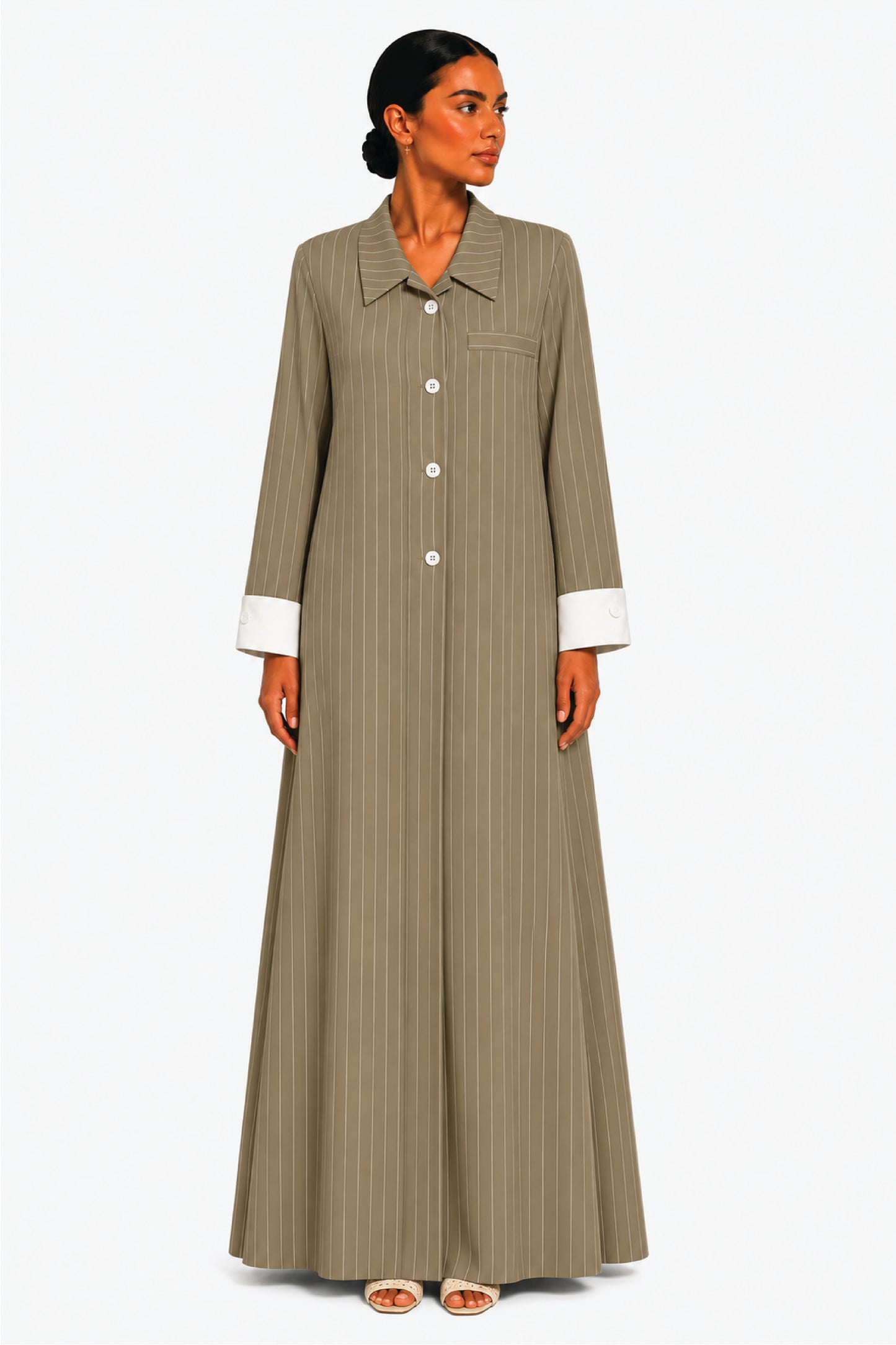 90's Black Classic Lines Coat Abaya