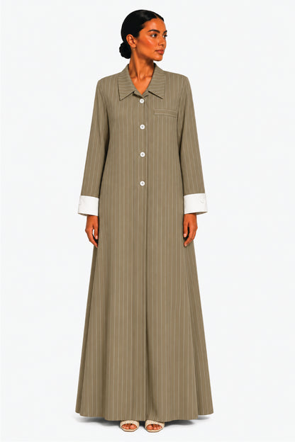 90's Black Classic Lines Coat Abaya