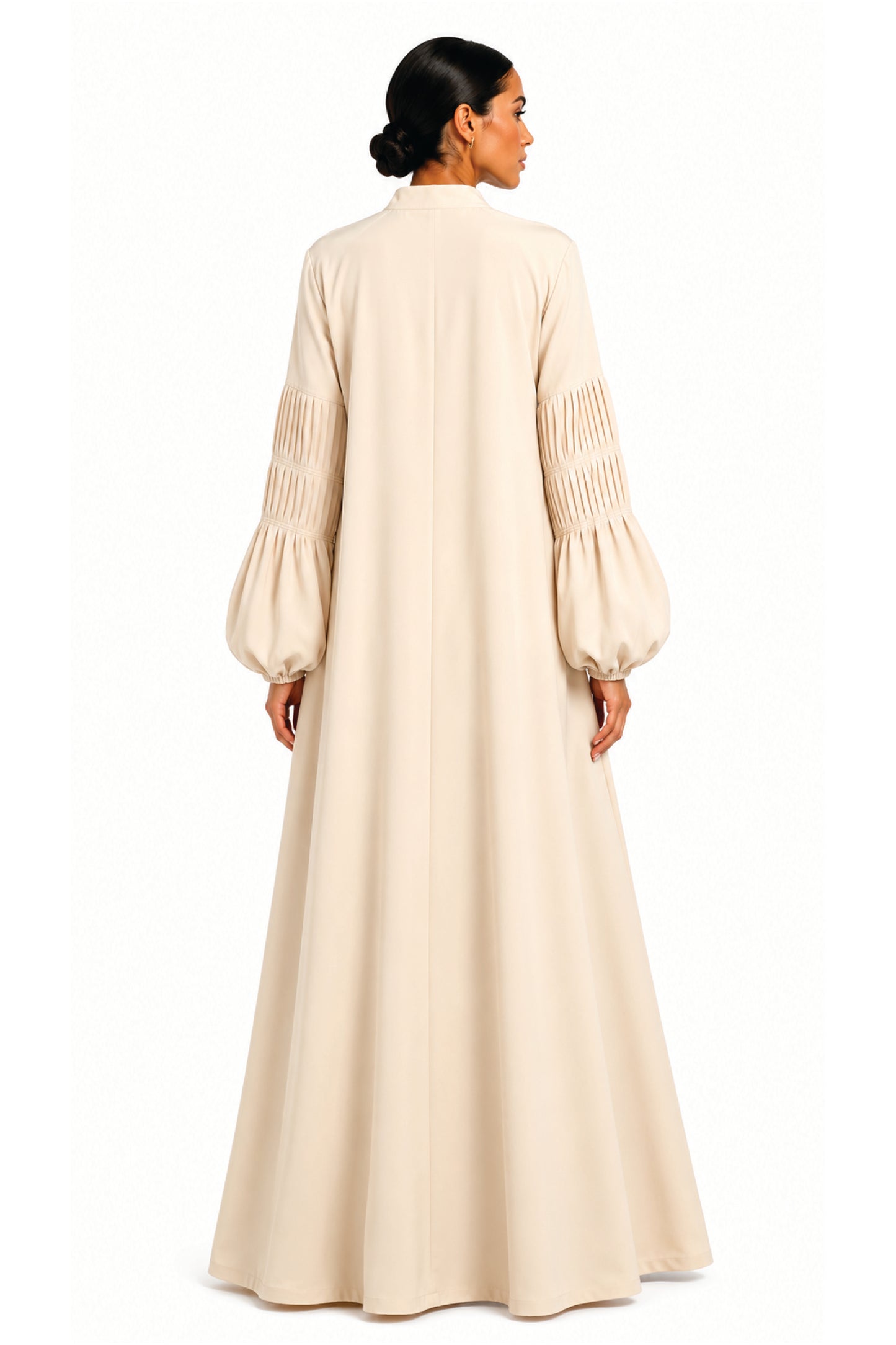 Detailed Sleeve Crepe Abaya