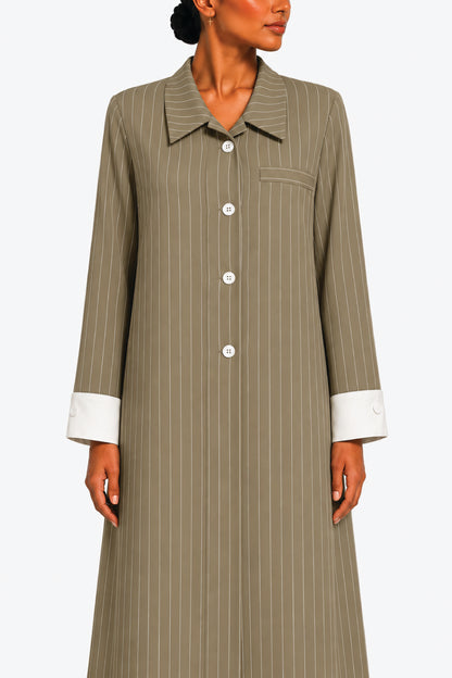 90's Black Classic Lines Coat Abaya