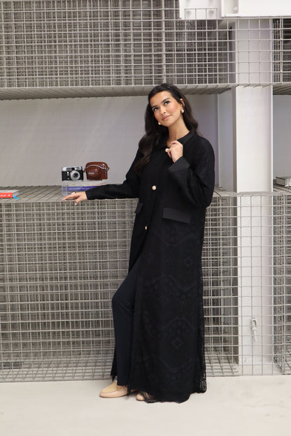 Black Dantel Abaya