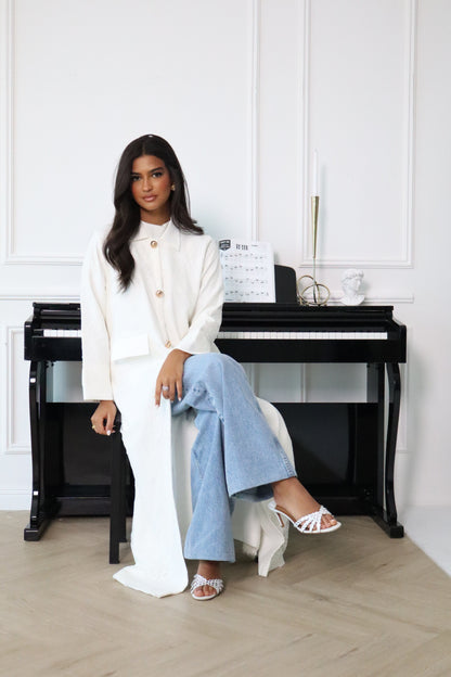 White Dantel Abaya