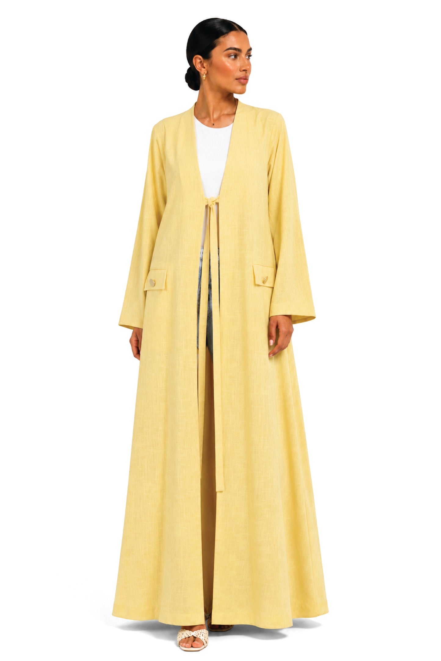 Abaya Linen Comfort - Light Yellow