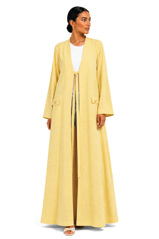 Abaya Linen Comfort - Light Yellow