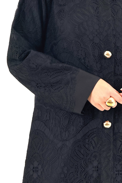 Black Dantel Abaya