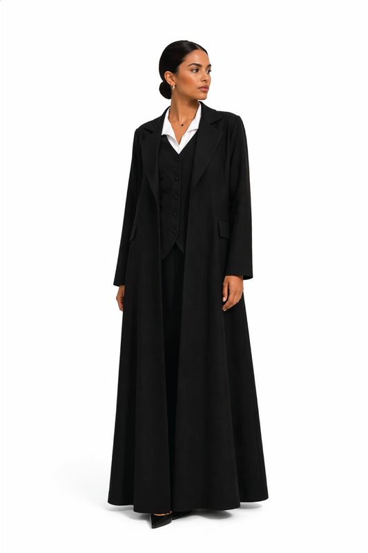 A 90s-Inspired Abaya Set with Inner Layer